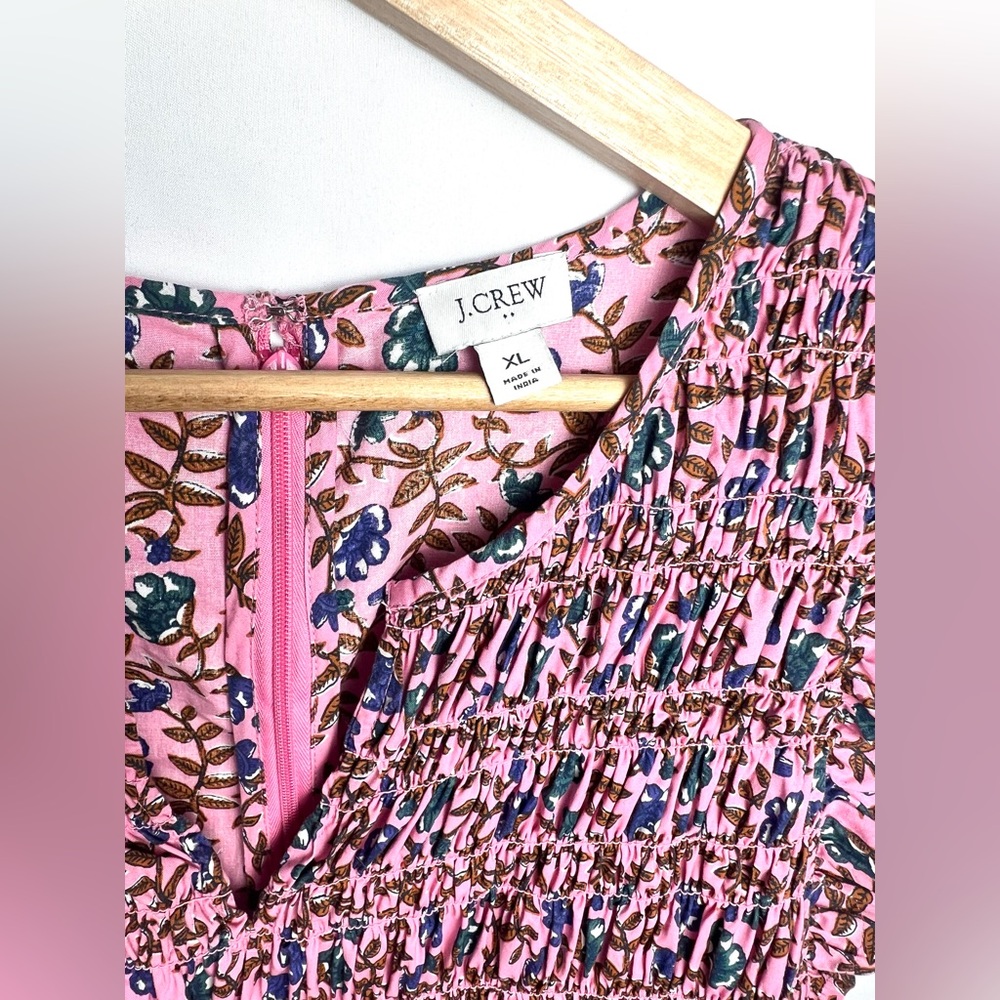 J. Crew Pink and Blue Floral Midi Dress - Picture 6 of 9